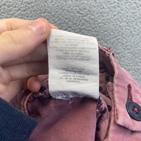 ANTHROPOLOGIE Pilcro and the Letterpress womens Pink Hyphen Chino Pants Sz 27 - Picture 7 of 13